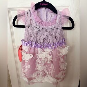 Wooflink purple lace butterfly SIZE 4 NWT